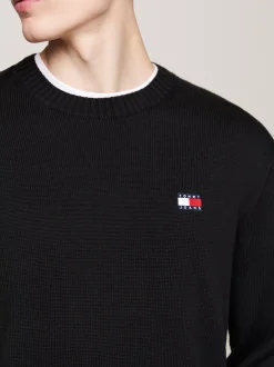 Swetry Z Okrągłym Dekoltem|Swetry*Tommy Hilfiger Sweter Z Naszywką Tommy BLACK
