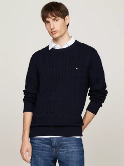 Swetry Z Okrągłym Dekoltem|Swetry*Tommy Hilfiger Sweter Z Okrągłym Dekoltem DESERT SKY