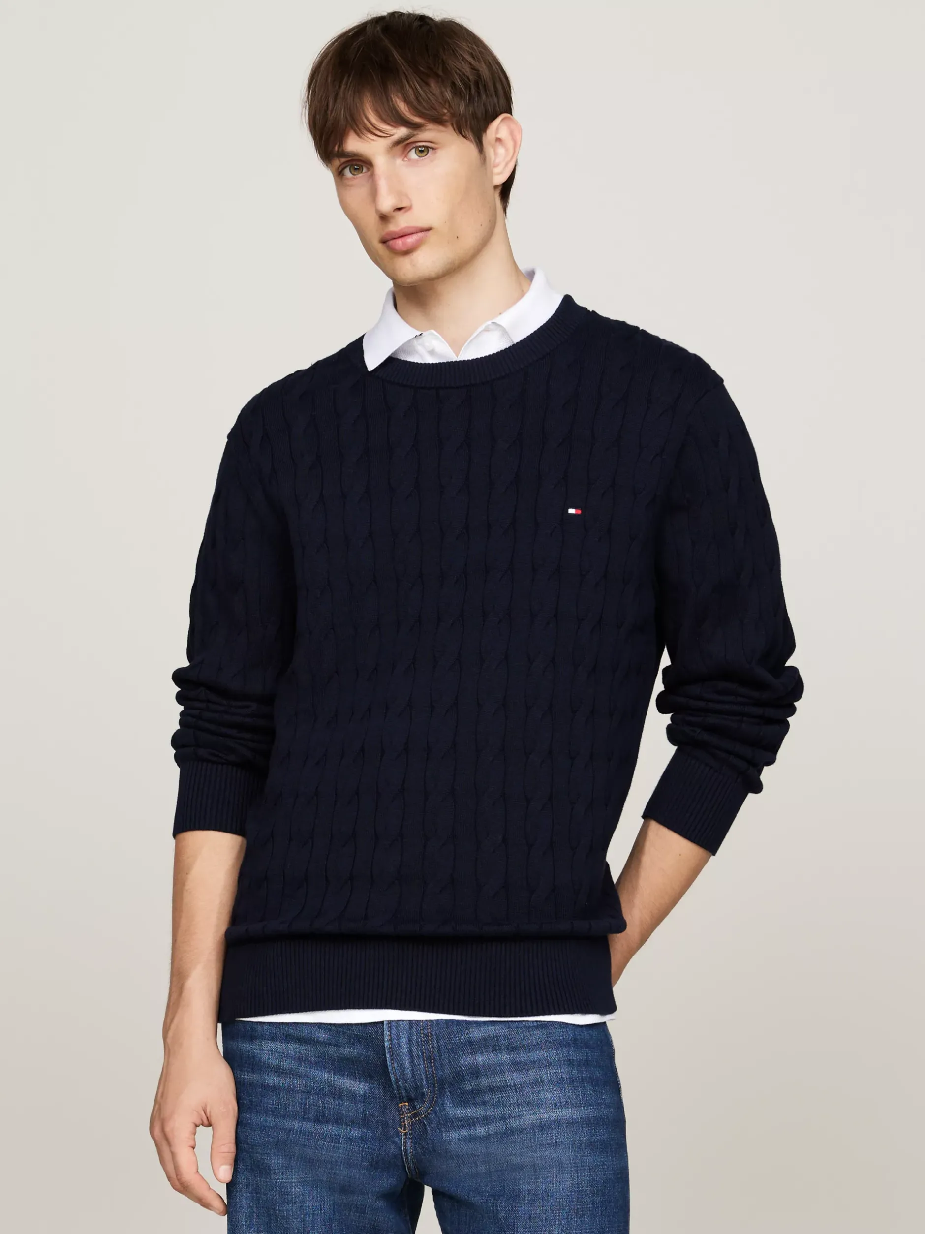 Swetry Z Okrągłym Dekoltem|Swetry*Tommy Hilfiger Sweter Z Okrągłym Dekoltem DESERT SKY