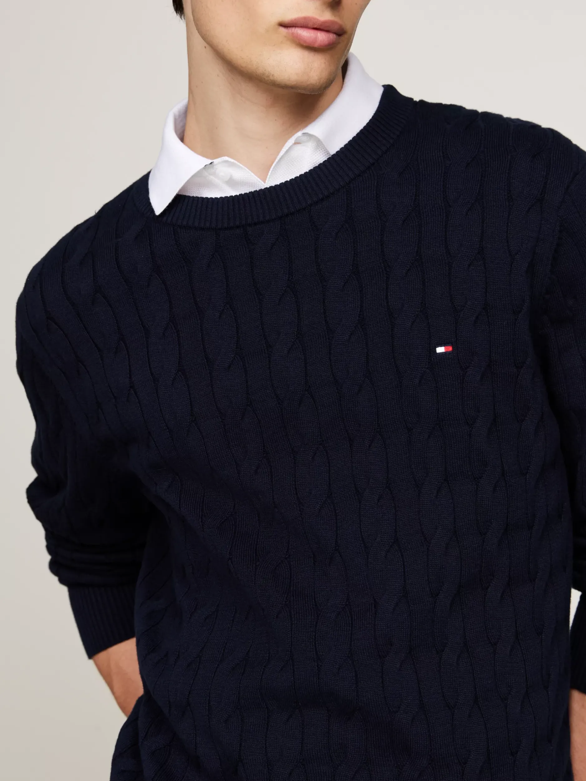 Swetry Z Okrągłym Dekoltem|Swetry*Tommy Hilfiger Sweter Z Okrągłym Dekoltem DESERT SKY