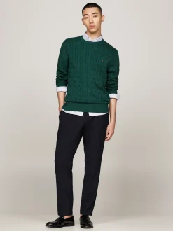 Swetry Z Okrągłym Dekoltem|Swetry*Tommy Hilfiger Sweter Z Okrągłym Dekoltem ORNAMENTAL GREEN