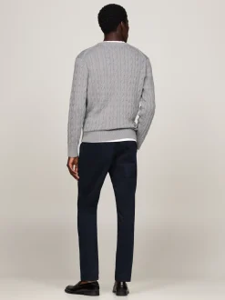 Swetry Z Okrągłym Dekoltem|Swetry*Tommy Hilfiger Sweter Z Okrągłym Dekoltem MEDIUM GREY HEATHER
