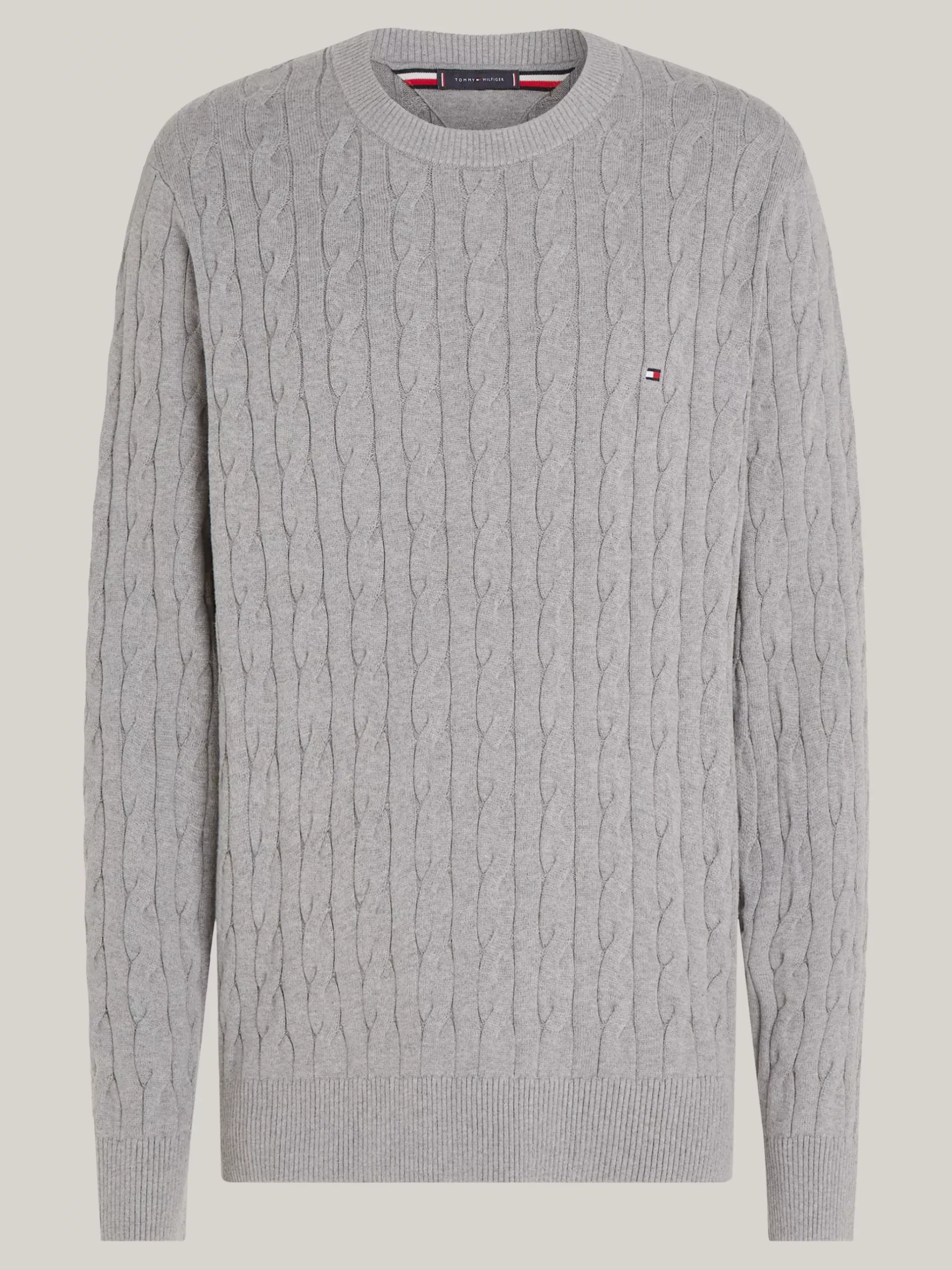 Swetry Z Okrągłym Dekoltem|Swetry*Tommy Hilfiger Sweter Z Okrągłym Dekoltem MEDIUM GREY HEATHER