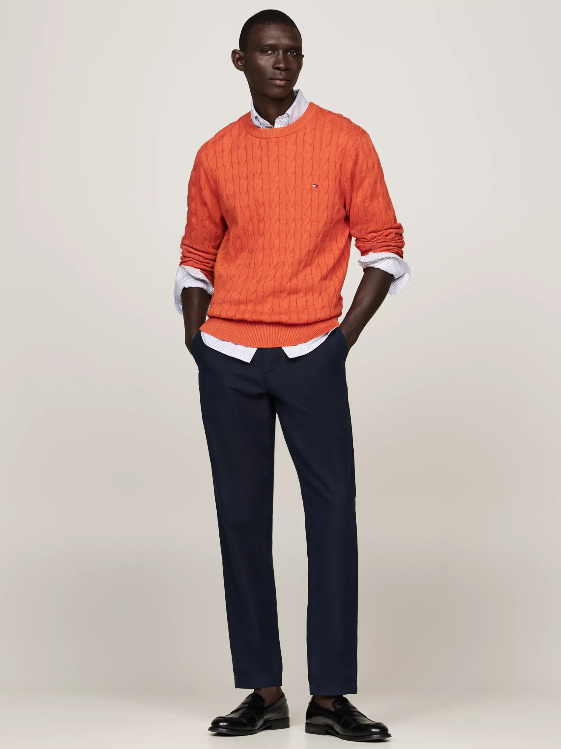 Swetry Z Okrągłym Dekoltem|Swetry*Tommy Hilfiger Sweter Z Okrągłym Dekoltem ORANGE THUNDER HEATHER
