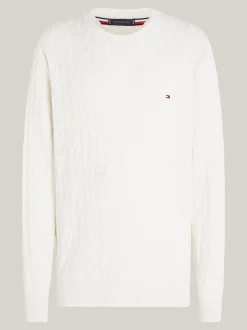 Swetry Z Okrągłym Dekoltem|Swetry*Tommy Hilfiger Sweter Z Okrągłym Dekoltem IVORY