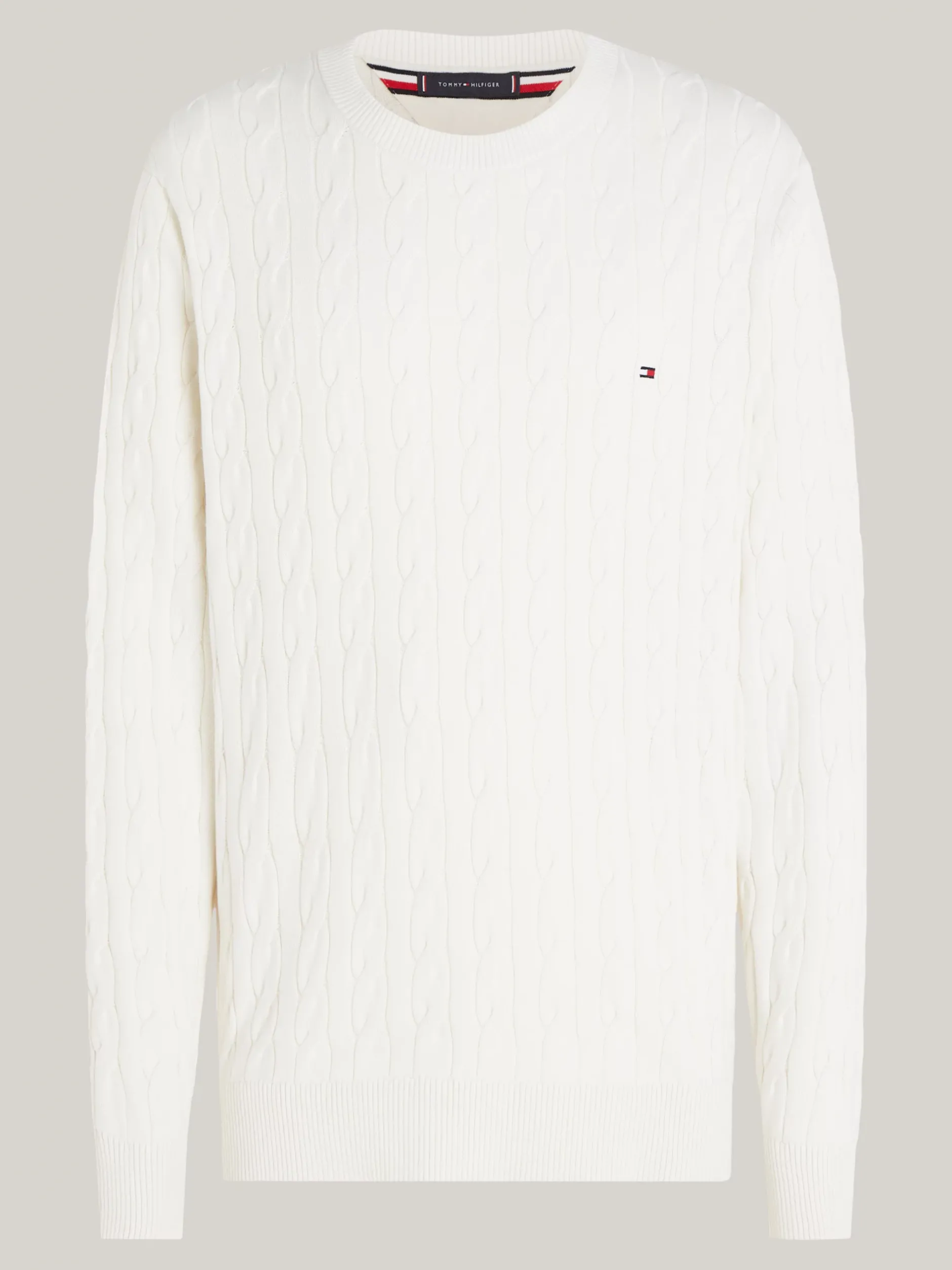 Swetry Z Okrągłym Dekoltem|Swetry*Tommy Hilfiger Sweter Z Okrągłym Dekoltem IVORY