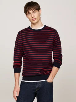 Swetry Z Okrągłym Dekoltem|Swetry*Tommy Hilfiger Sweter Z Okrągłym Dekoltem I Flagą DESERT SKY/ DARK MAGMA