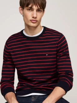 Swetry Z Okrągłym Dekoltem|Swetry*Tommy Hilfiger Sweter Z Okrągłym Dekoltem I Flagą DESERT SKY/ DARK MAGMA