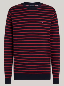 Swetry Z Okrągłym Dekoltem|Swetry*Tommy Hilfiger Sweter Z Okrągłym Dekoltem I Flagą DESERT SKY/ DARK MAGMA
