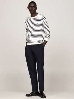 Swetry Z Okrągłym Dekoltem|Swetry*Tommy Hilfiger Sweter Z Okrągłym Dekoltem I Flagą IVORY/DESERT SKY