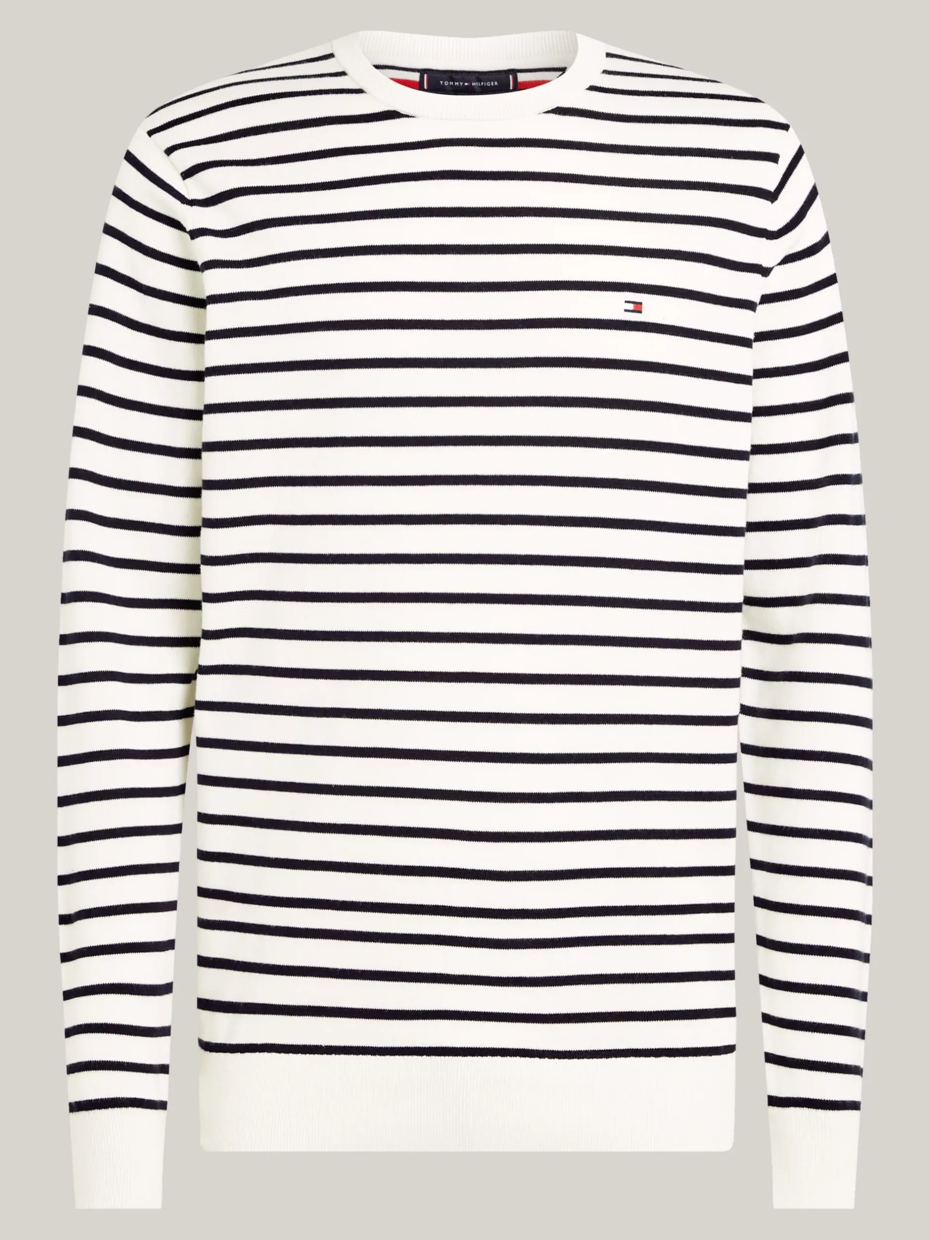 Swetry Z Okrągłym Dekoltem|Swetry*Tommy Hilfiger Sweter Z Okrągłym Dekoltem I Flagą IVORY/DESERT SKY