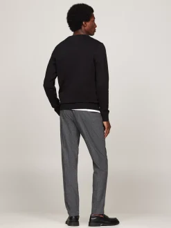 Swetry Z Okrągłym Dekoltem|Swetry*Tommy Hilfiger Sweter Z Okrągłym Dekoltem I Flagą BLACK