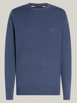 Swetry Z Okrągłym Dekoltem|Swetry*Tommy Hilfiger Sweter Z Okrągłym Dekoltem I Flagą AEGEAN SEA HTR