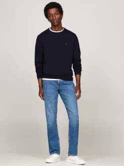 Swetry Z Okrągłym Dekoltem|Swetry*Tommy Hilfiger Sweter Z Okrągłym Dekoltem I Flagą DESERT SKY