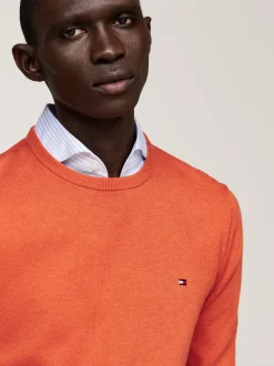 Swetry Z Okrągłym Dekoltem|Swetry*Tommy Hilfiger Sweter Z Okrągłym Dekoltem I Flagą ORANGE THUNDER HEATHER
