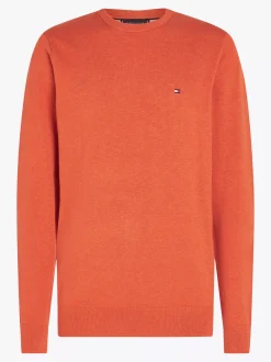 Swetry Z Okrągłym Dekoltem|Swetry*Tommy Hilfiger Sweter Z Okrągłym Dekoltem I Flagą ORANGE THUNDER HEATHER