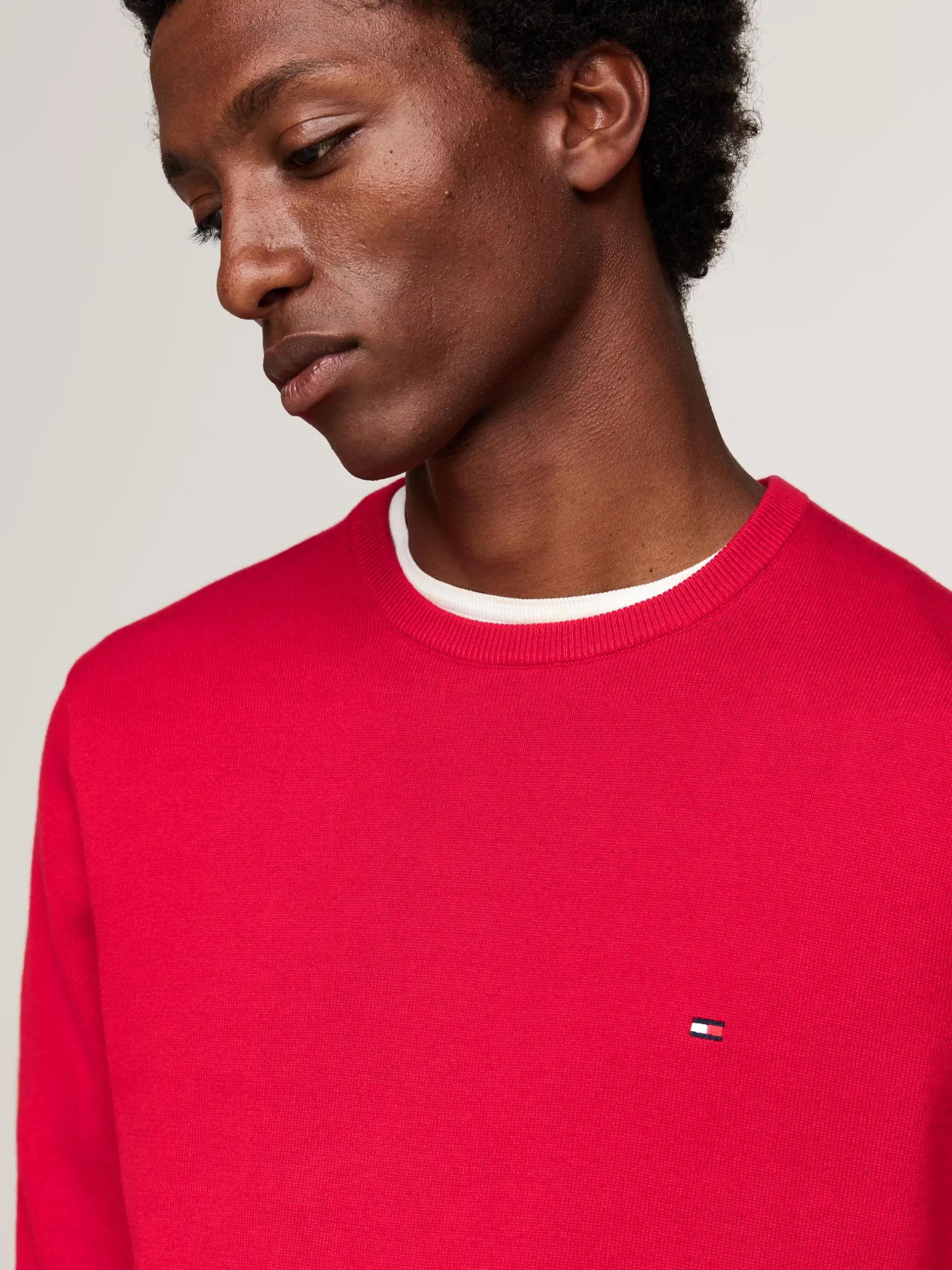 Swetry Z Okrągłym Dekoltem|Swetry*Tommy Hilfiger Sweter Z Okrągłym Dekoltem I Flagą PRIMARY RED