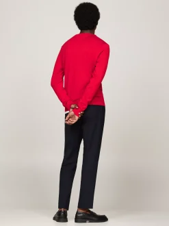 Swetry Z Okrągłym Dekoltem|Swetry*Tommy Hilfiger Sweter Z Okrągłym Dekoltem I Flagą PRIMARY RED