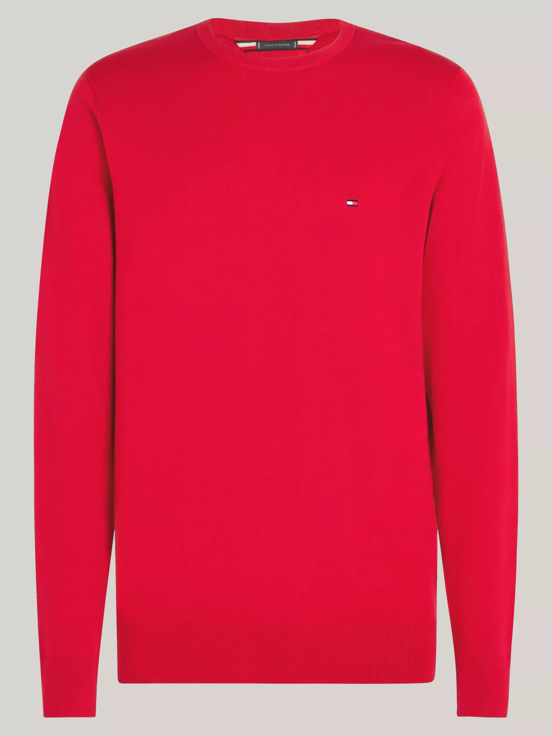 Swetry Z Okrągłym Dekoltem|Swetry*Tommy Hilfiger Sweter Z Okrągłym Dekoltem I Flagą PRIMARY RED