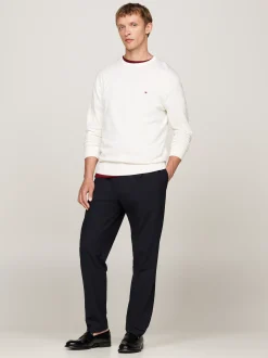 Swetry Z Okrągłym Dekoltem|Swetry*Tommy Hilfiger Sweter Z Okrągłym Dekoltem I Flagą IVORY
