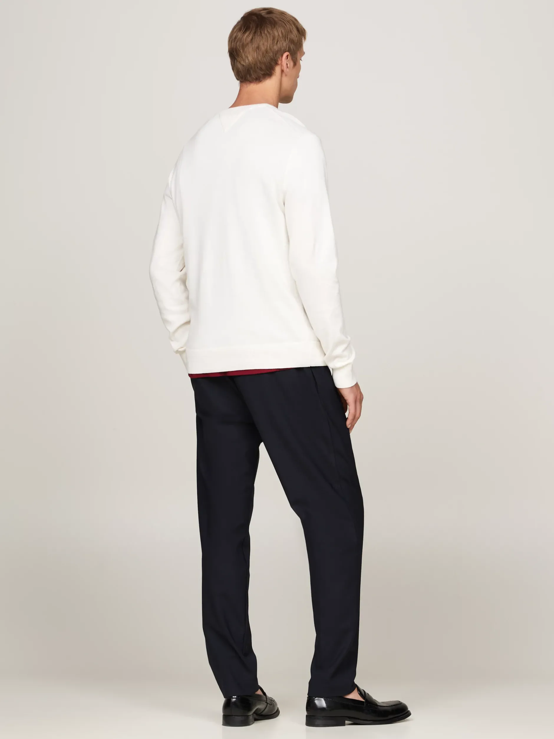 Swetry Z Okrągłym Dekoltem|Swetry*Tommy Hilfiger Sweter Z Okrągłym Dekoltem I Flagą IVORY