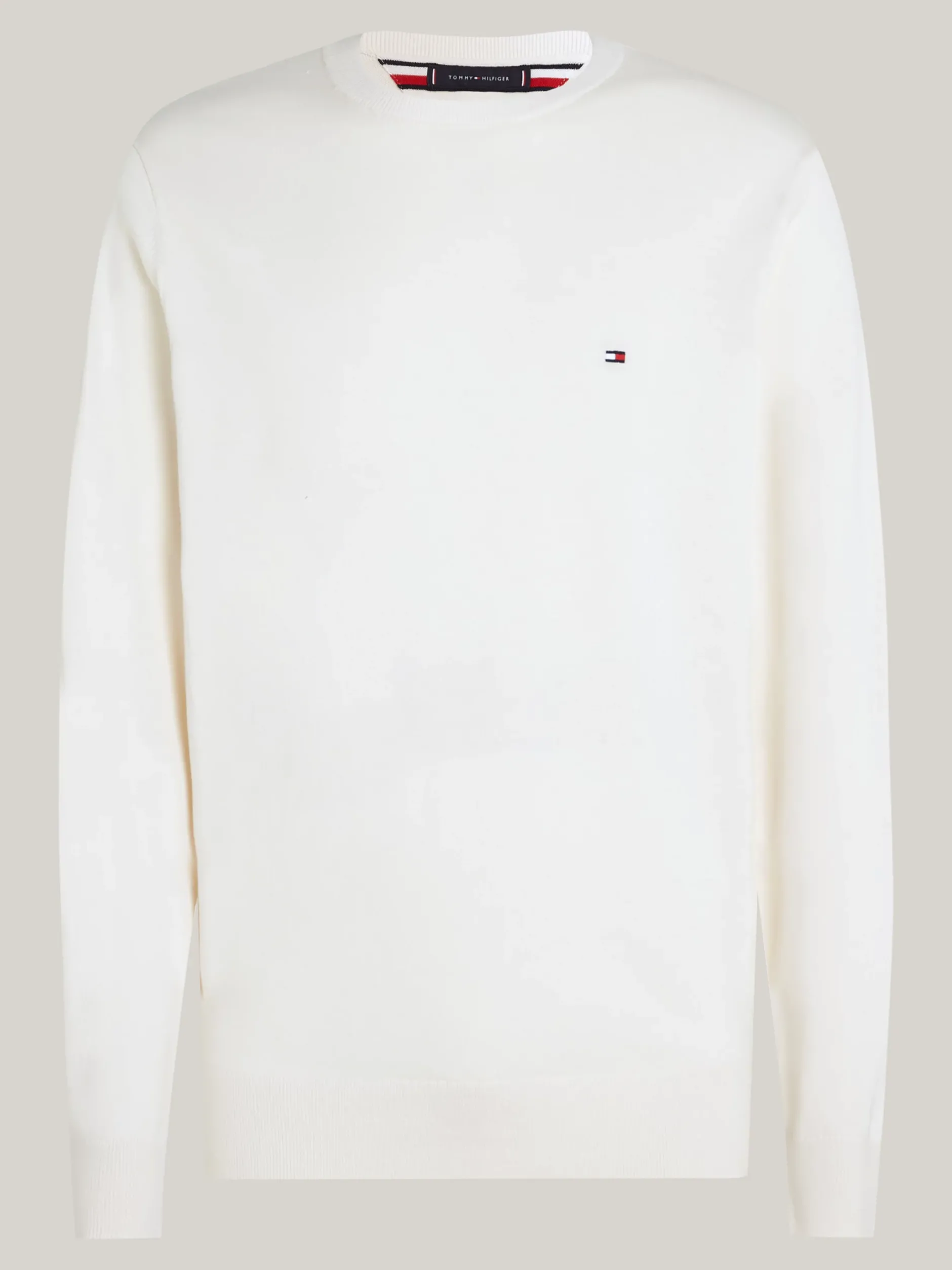 Swetry Z Okrągłym Dekoltem|Swetry*Tommy Hilfiger Sweter Z Okrągłym Dekoltem I Flagą IVORY