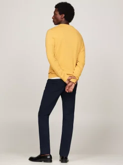 Swetry Z Okrągłym Dekoltem|Swetry*Tommy Hilfiger Sweter Z Okrągłym Dekoltem I Flagą CITY YELLOW HEATHER