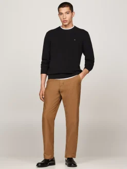 Swetry Z Okrągłym Dekoltem|Swetry*Tommy Hilfiger Sweter Z Okrągłym Dekoltem Z Dzianiny Z Fakturą BLACK