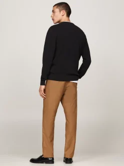 Swetry Z Okrągłym Dekoltem|Swetry*Tommy Hilfiger Sweter Z Okrągłym Dekoltem Z Dzianiny Z Fakturą BLACK