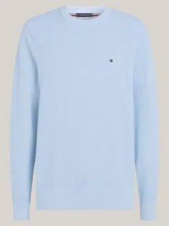 Swetry Z Okrągłym Dekoltem|Swetry*Tommy Hilfiger Sweter Z Okrągłym Dekoltem Z Dzianiny Z Fakturą VESSEL BLUE HEATHER