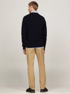 Swetry Z Okrągłym Dekoltem|Swetry*Tommy Hilfiger Sweter Z Okrągłym Dekoltem Z Dzianiny Z Fakturą DESERT SKY