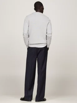 Swetry Z Okrągłym Dekoltem|Swetry*Tommy Hilfiger Sweter Z Okrągłym Dekoltem Z Dzianiny Z Fakturą LIGHT GREY HEATHER