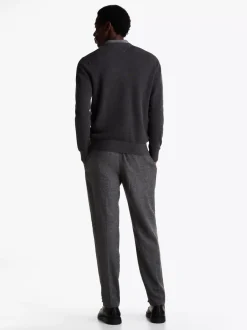 Swetry Z Okrągłym Dekoltem|Swetry*Tommy Hilfiger Sweter Z Okrągłym Dekoltem Z Dzianiny Z Fakturą DARK GREY HEATHER
