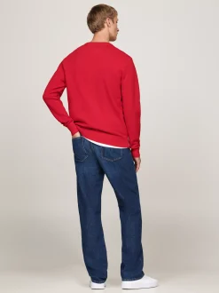 Swetry Z Okrągłym Dekoltem|Swetry*Tommy Hilfiger Sweter Z Okrągłym Dekoltem Z Dzianiny Z Fakturą PRIMARY RED