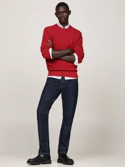 Swetry Z Okrągłym Dekoltem|Swetry*Tommy Hilfiger Sweter Z Okrągłym Dekoltem Z Dzianiny Z Fakturą DARK MAGMA
