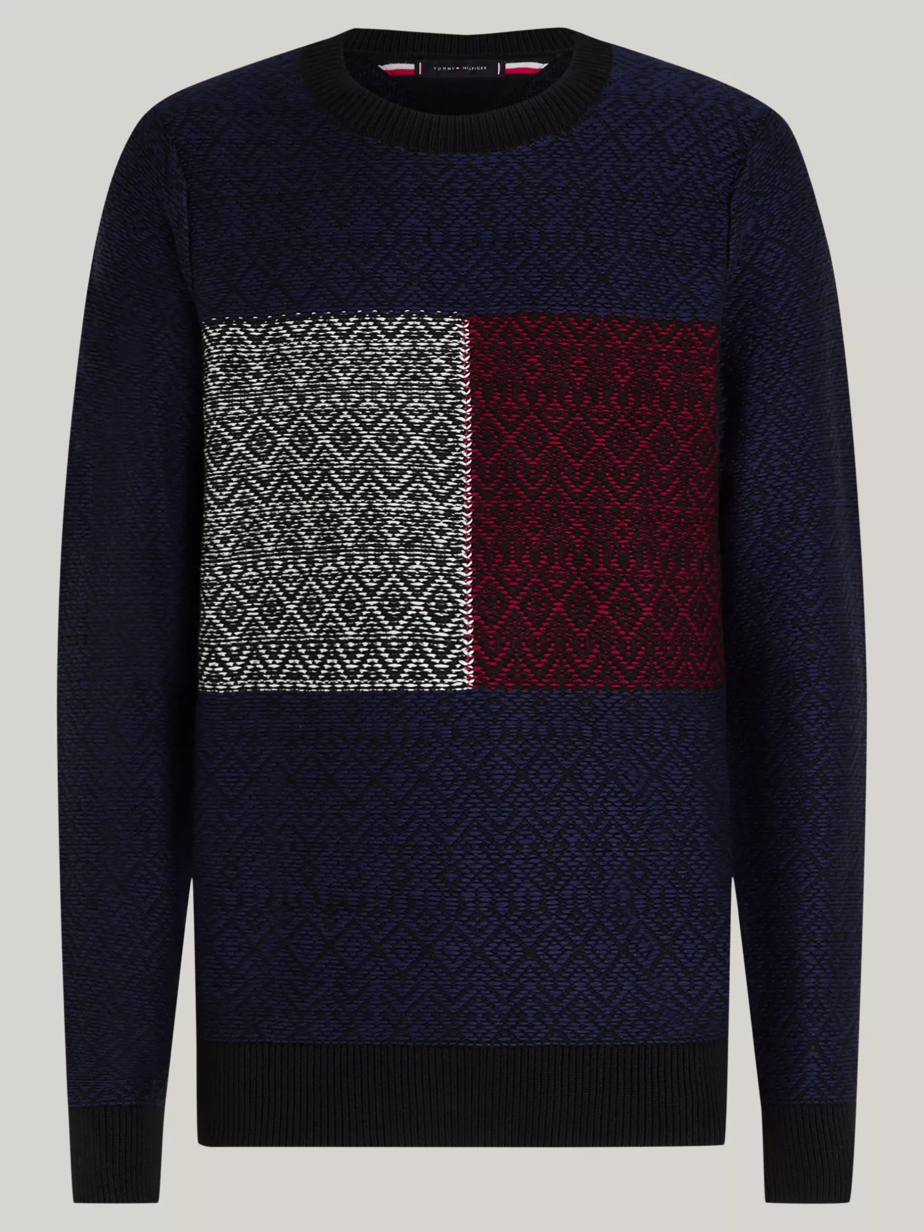 Swetry Z Okrągłym Dekoltem|Swetry*Tommy Hilfiger Sweter Z Okrągłym Dekoltem I Flagą DESERT SKY / MULTI