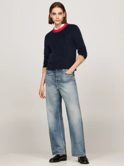 Swetry Z Okrągłym Dekoltem|Swetry*Tommy Hilfiger Sweter Z Okrągłym Dekoltem Z Wełny Z Alpaki DESERT SKY