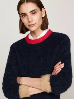 Swetry Z Okrągłym Dekoltem|Swetry*Tommy Hilfiger Sweter Z Okrągłym Dekoltem Z Wełny Z Alpaki DESERT SKY