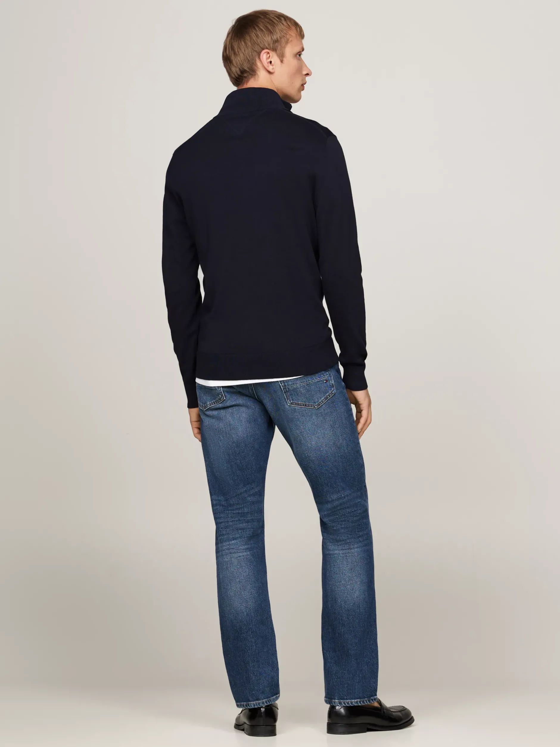 Sweter Z Zamkiem|Swetry*Tommy Hilfiger Sweter Z Półgolfem I Krótkim Zamkiem DESERT SKY