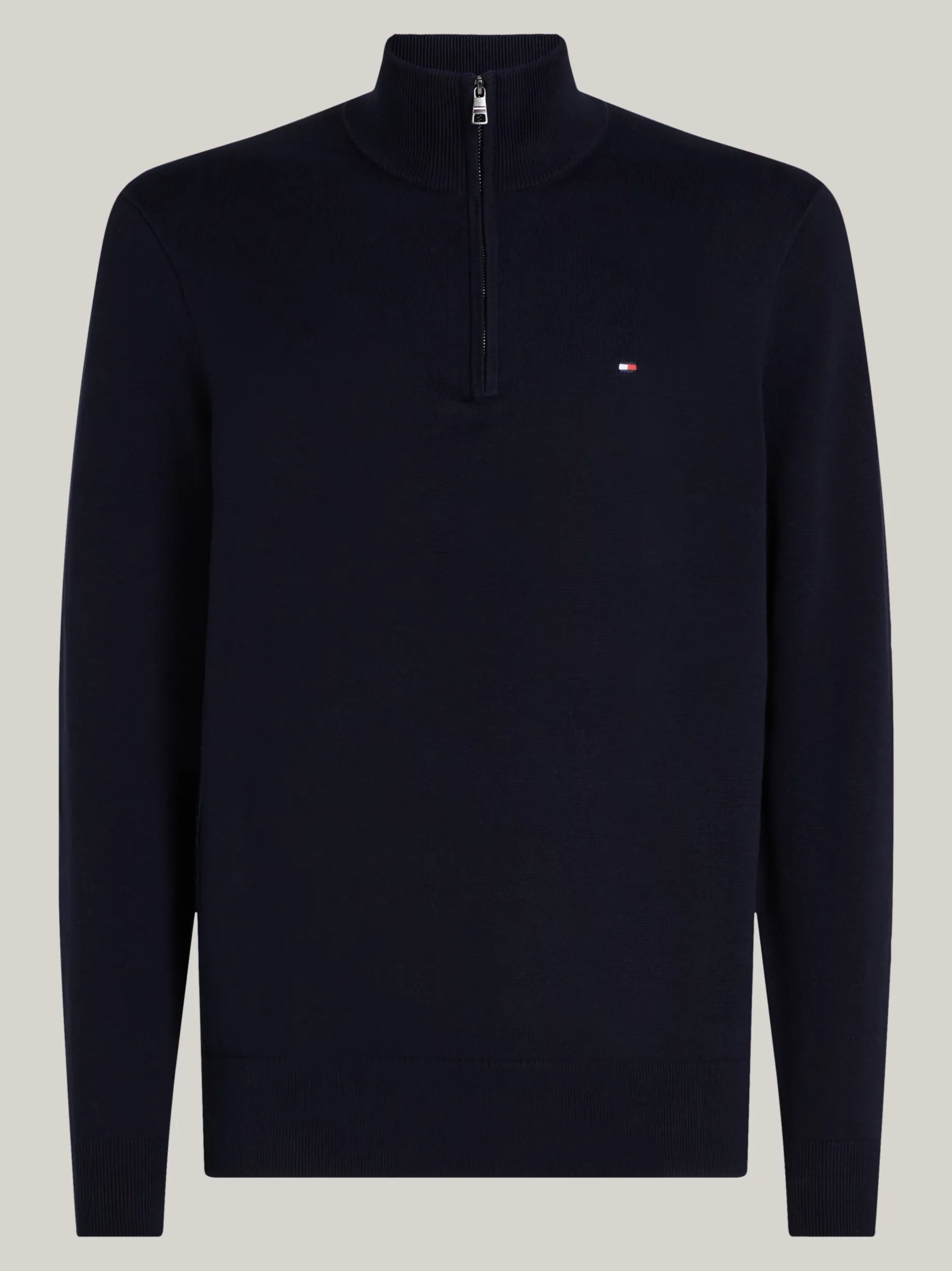 Sweter Z Zamkiem|Swetry*Tommy Hilfiger Sweter Z Półgolfem I Krótkim Zamkiem DESERT SKY