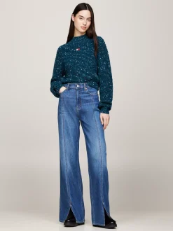 Swetry|Dzianina*Tommy Hilfiger Sweter Z Półgolfem O Pudełkowym Kroju DEEP SEAWATER