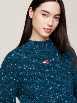Swetry|Dzianina*Tommy Hilfiger Sweter Z Półgolfem O Pudełkowym Kroju DEEP SEAWATER