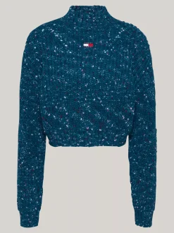 Swetry|Dzianina*Tommy Hilfiger Sweter Z Półgolfem O Pudełkowym Kroju DEEP SEAWATER