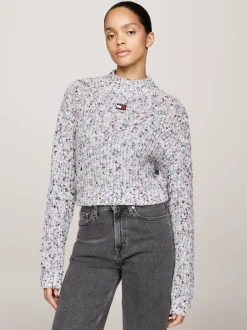 Swetry|Dzianina*Tommy Hilfiger Sweter Z Półgolfem O Pudełkowym Kroju ANCIENT WHITE