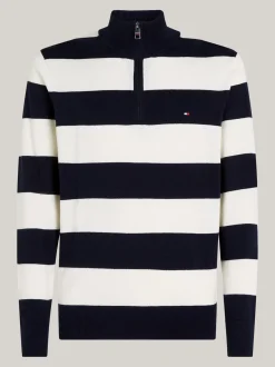 Sweter Z Zamkiem|Swetry*Tommy Hilfiger Sweter Z Półgolfem Z Domieszką Kaszmiru DESERT SKY/ IVORY
