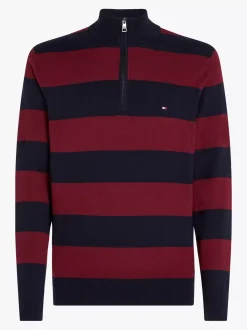 Swetry|Dzianina*Tommy Hilfiger Sweter Z Półgolfem Z Domieszką Kaszmiru DEEP ROUGE / DESERT SKY