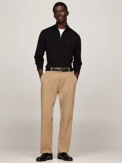 Sweter Z Zamkiem|Swetry*Tommy Hilfiger Sweter Z Półgolfem Z Domieszką Kaszmiru BLACK