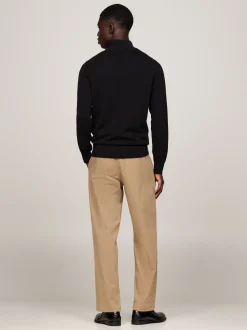 Sweter Z Zamkiem|Swetry*Tommy Hilfiger Sweter Z Półgolfem Z Domieszką Kaszmiru BLACK