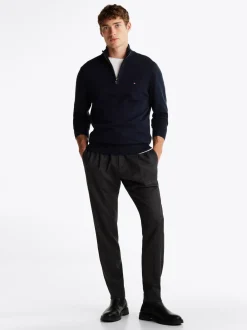 Sweter Z Zamkiem|Swetry*Tommy Hilfiger Sweter Z Półgolfem Z Domieszką Kaszmiru DESERT SKY