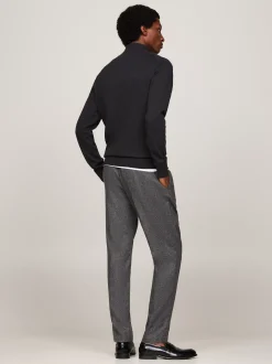 Sweter Z Zamkiem|Swetry*Tommy Hilfiger Sweter Z Półgolfem Z Domieszką Kaszmiru DARK GREY HEATHER